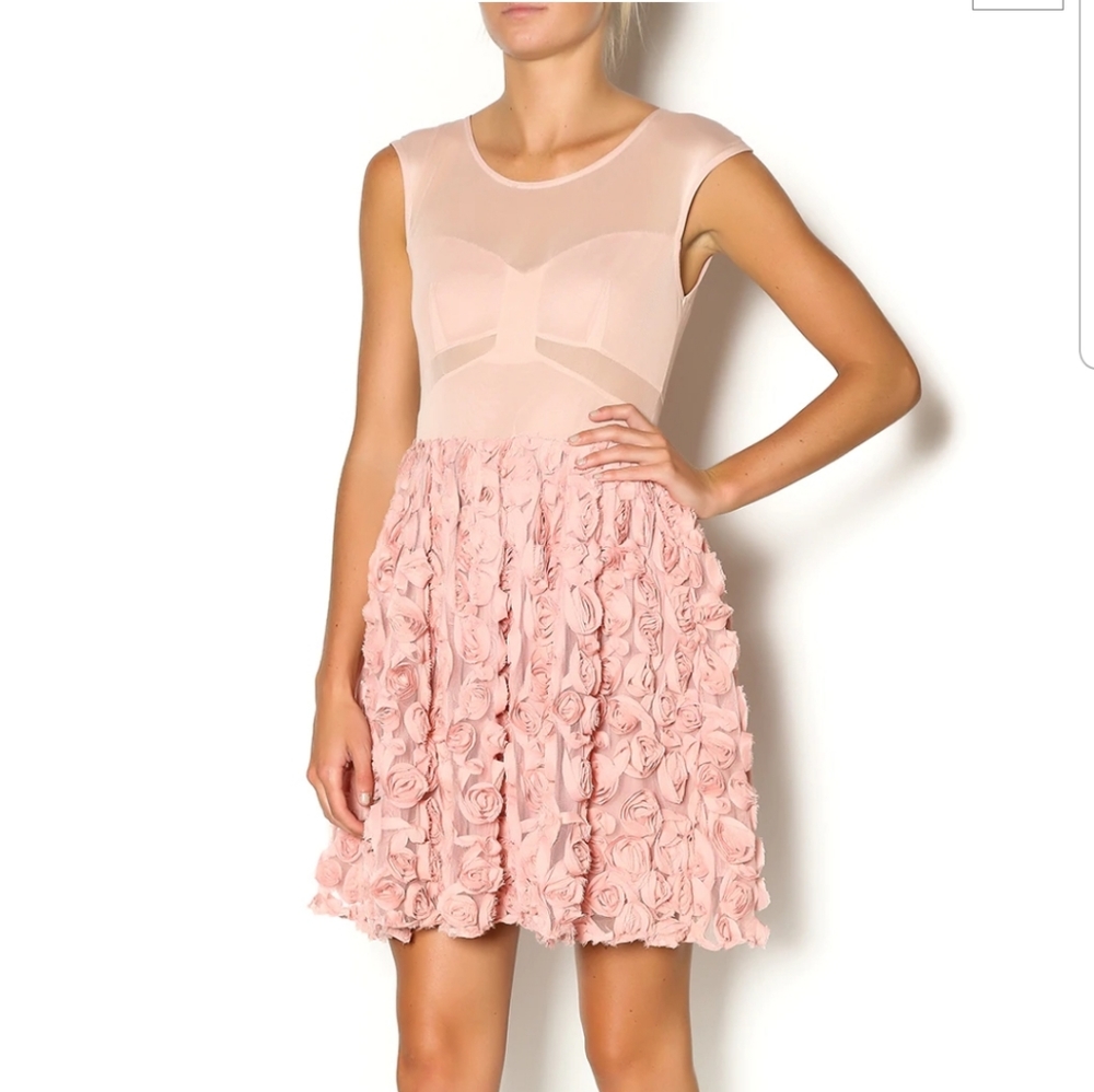 Ark & Co Sz L Peach Rose Dress VGUC - Picture 1 of 7